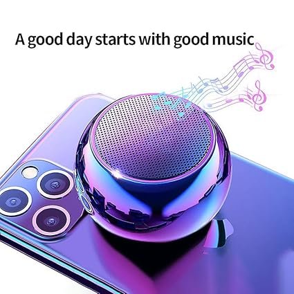 Bluetooth Speaker 2 Mini Boost 4 Bluetooth Speaker 4D Mini Electroplating Round Steel Speaker - Multicolor - Pack of 1 - Image 3