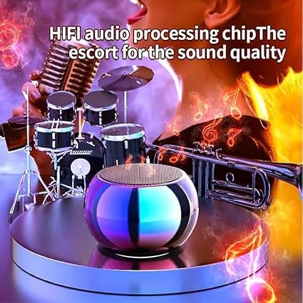 Bluetooth Speaker 3 Mini Boost 4 Bluetooth Speaker 4D Mini Electroplating Round Steel Speaker - Multicolor - Pack of 1 - Image 4