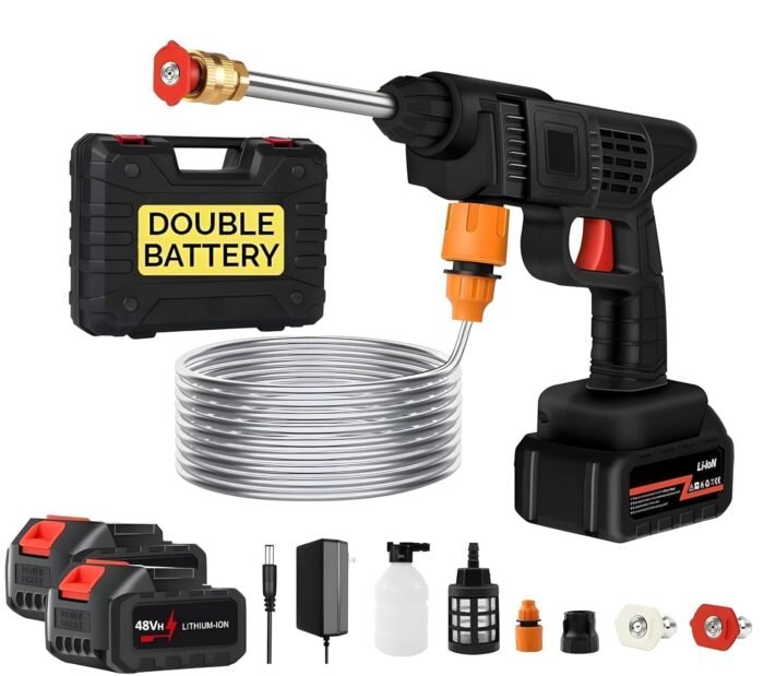 Version 1.0.0 48V Cordless Gun For Car Wash with3 in 1 Nozzle,Hose,PipeBattery,Foam Can Pressure Washer - Image 1