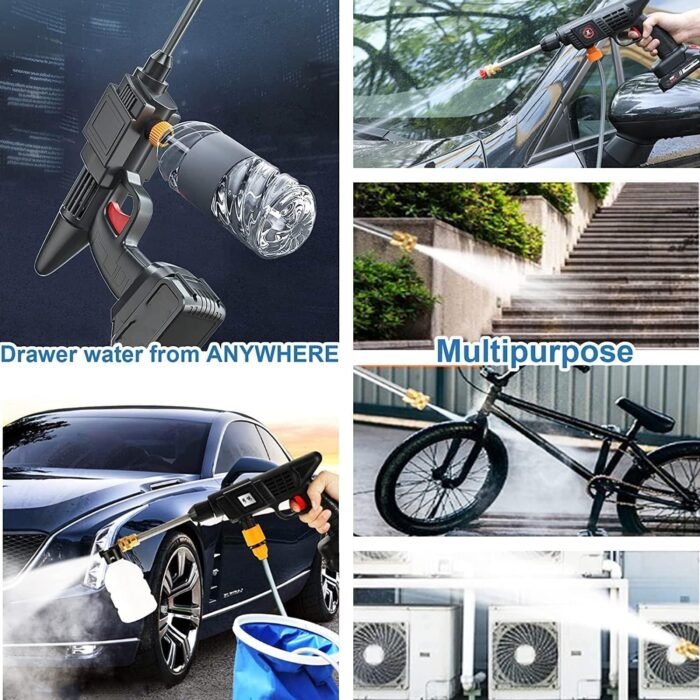 Version 1.0.0 48V Cordless Gun For Car Wash with3 in 1 Nozzle,Hose,PipeBattery,Foam Can Pressure Washer - Image 3