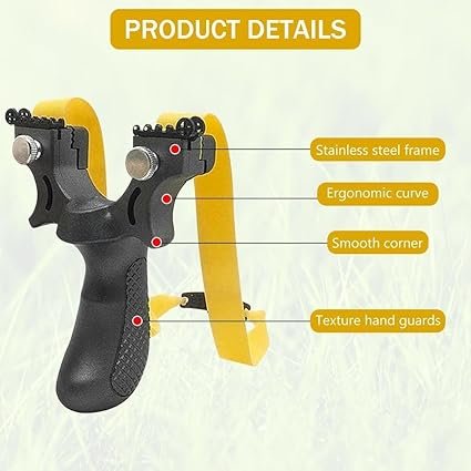 sling shot 6 Slingshot Set,Sling Shot with 3Pcs Band & Sighting Device,High Precision Alloy Slingshot,Outdoor Games for Adults,Beginner & Youth - Image 6