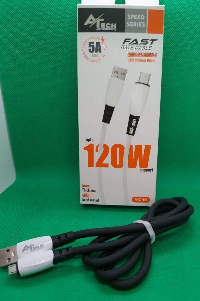 A Tech - 120 W Cable 5A - Fast Data Cable - Quick Charger - 120 Copper Wire - Image 1
