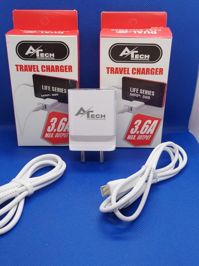 A Tech - 3.6 Amps - Travel Charger with Mobile Stand A Tech - 3.6 Amps - Charger with In-Built Mobile Stand - Image 1