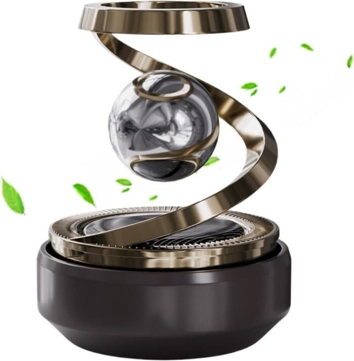 Solar Car Air Freshner Car Solar Power Rotating Design Organic Fragrance Air Freshener Perfume (with Perfume Tablets,Pack of 1) - Image 1