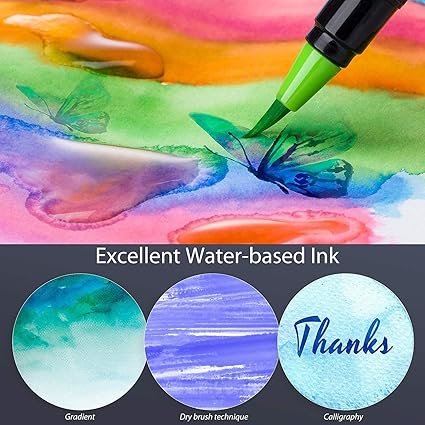 marker set 6 Dual Tip Art Markers for Kids & Adult Coloring Sketching Calligraphy Drawing Markers Non Toxic Twin Head Permanent Colouring Marker for Artists Paint Markers Pen with Carry Case (24PCS) - Image 7