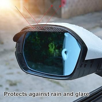 car protector 2 Mirror Rain Visor, Rear View Mirror Rain Eyebrows Smoke Guard Rear View Side Mirror (Pair 1) - Image 3