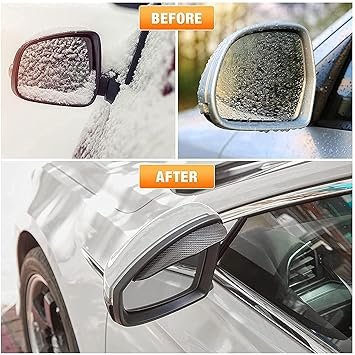 car protector 6 Mirror Rain Visor, Rear View Mirror Rain Eyebrows Smoke Guard Rear View Side Mirror (Pair 1) - Image 7