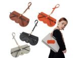 Leather Sunglasses Case with Button Clip - Color Brown - Image 3