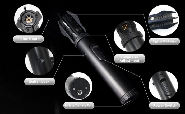 jet flame 3 Torch Lighter, Bright Fire Lighter with Safety Lock and Adjustable Flame, Refillable Butane Gas Windproof Jet Flame Cool Lighters for Candles Campfires BBQ Baking, Camping, Gift. - Image 7
