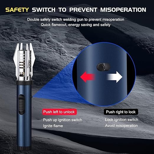 jet flame 5 Torch Lighter, Bright Fire Lighter with Safety Lock and Adjustable Flame, Refillable Butane Gas Windproof Jet Flame Cool Lighters for Candles Campfires BBQ Baking, Camping, Gift. - Image 5