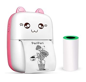 Mini Thermal Printer| Inkless Bluetooth Pocket Printer for Prints Picture List Memo Receipt Tags Barcode Labels Compatible with iOS, Android