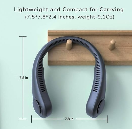 neck fan 2 Portable Neck Fan, Bladeless Cooling Fan, 8H Working Time, Headphone Design Personal Fan, Adjustable Neck Fan with 3 Speeds, for Travel Desk Bedroom - Image 3