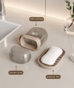 plastic Travel Soap Case, Leakproof Soap Container with Lid