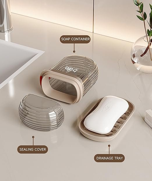 soap case 1 plastic Travel Soap Case, Leakproof Soap Container with Lid - Image 1