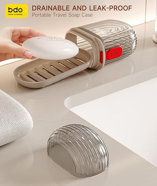 soap case 2 plastic Travel Soap Case, Leakproof Soap Container with Lid - Image 3