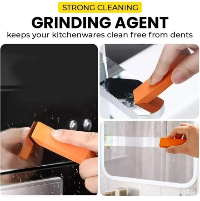 soft rubber KitchEase All Purpose Cleaner Rust Remover Limescale Eraser | Stain Eraser - 1 Pc, Orange  (80 g) - Image 1