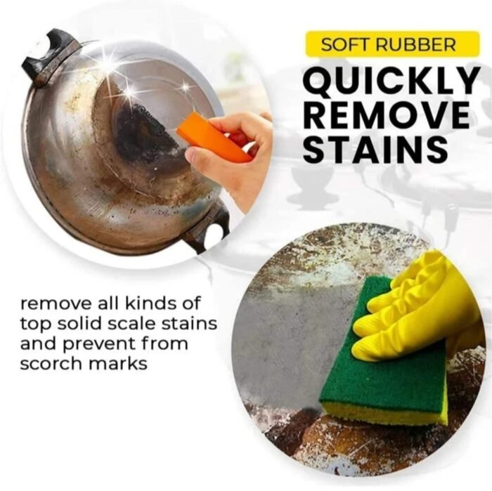 soft rubber (5) KitchEase All Purpose Cleaner Rust Remover Limescale Eraser | Stain Eraser - 1 Pc, Orange  (80 g) - Image 6
