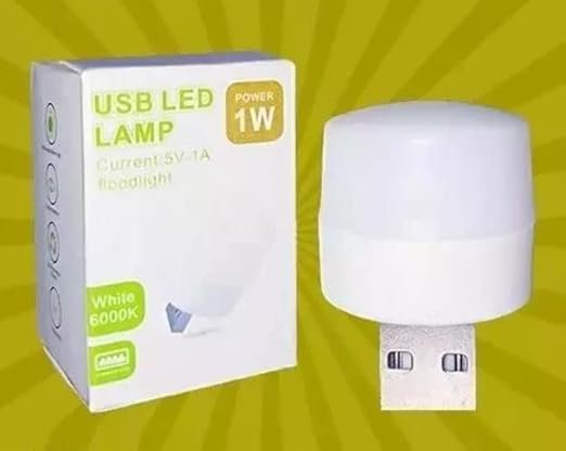 1 Amp Bulb 1 USB LED Mini Bulb 1 W (Pack of 6) Eye Protection Portable Lamp for Reading, Working on PC, Laptop, Power Bank, Bedroom - Image 1