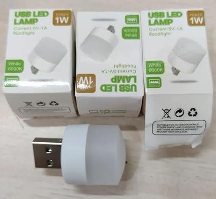 1 Amp Bulb 3 USB LED Mini Bulb 1 W (Pack of 6) Eye Protection Portable Lamp for Reading, Working on PC, Laptop, Power Bank, Bedroom - Image 4