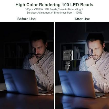 pic 3 LED Video Light Camera Light Laptop Light for Zoom Meeting Photography Lighting 120 LED Beads for Camera Selfie Stick Tripod Laptop Cellphone - Image 4
