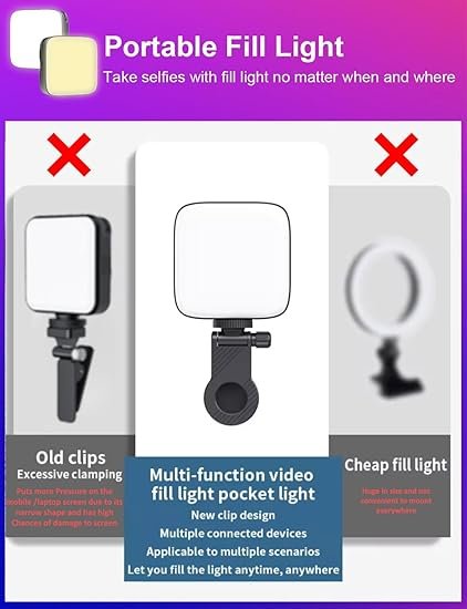 pic 5 LED Video Light Camera Light Laptop Light for Zoom Meeting Photography Lighting 120 LED Beads for Camera Selfie Stick Tripod Laptop Cellphone - Image 6