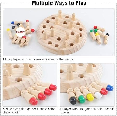 chess 3 Wooden Memory Chess Board Game - Image 4