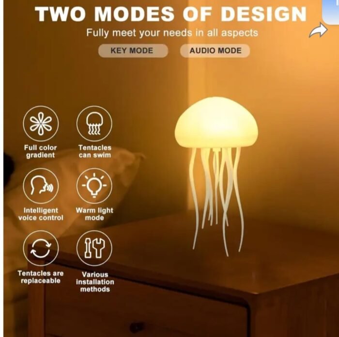 jelly fish 4 DIY Jellyfish Lamp with Smart Voice Control and Aurora Mood LED Light - Image 5