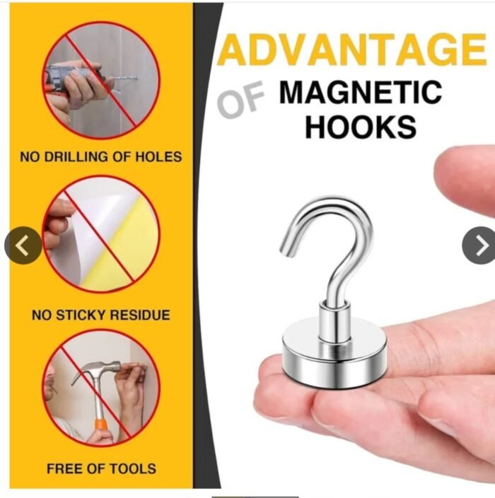 magnetic hook (3) Magnetic Hooks - Heavy Duty - Pack of 4 - Image 6