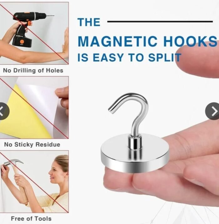 magnetic hook (4) Magnetic Hooks - Heavy Duty - Pack of 4 - Image 5