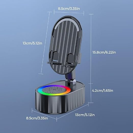 speaker 2 Wireless Induction Audio Bluetooth Speaker 5in1 Phone Holder - Image 3