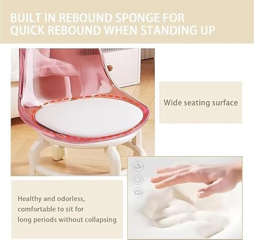 chair 5 360 Rotating Rolling Acrylic Mini Chair with Round Rolling Seat - Image 6