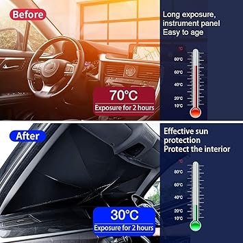 umbrella 2 Foldable Car Umbrella, Windproof, Black - Image 3