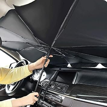 umbrella 3 Foldable Car Umbrella, Windproof, Black - Image 4