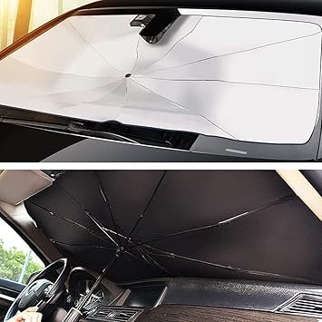 umbrella 6 Foldable Car Umbrella, Windproof, Black - Image 7
